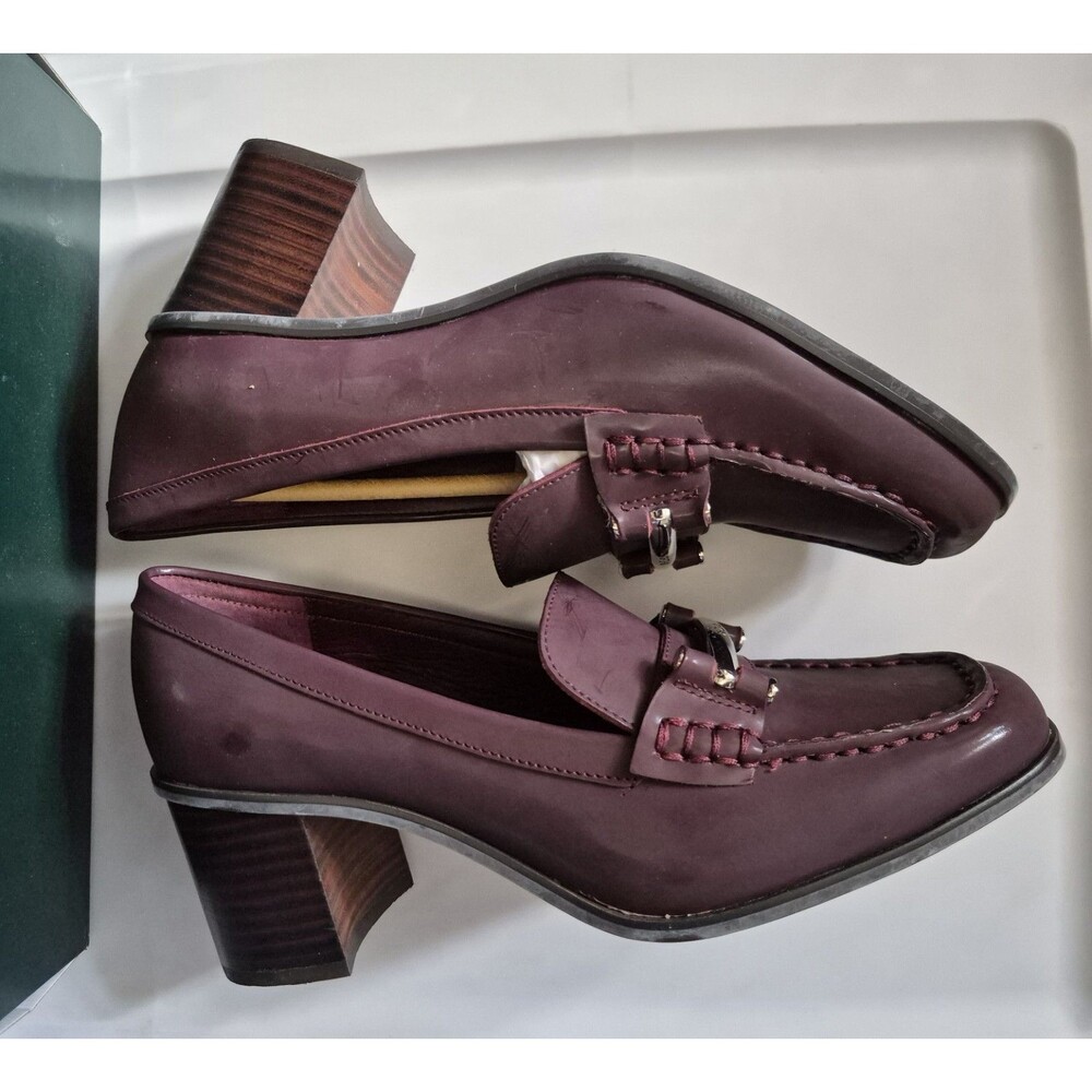 VINTAGE RARE NWT Ralph Lauren Red Leather Heels Pumps / Oxfords Size US 9B - Picture 3 of 7